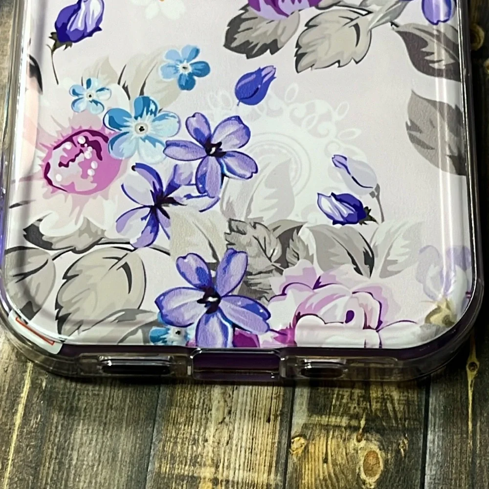 5for$10 Pink And Purple Roses Transparent Full Body 360 Phone Case NWT